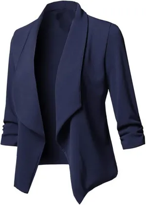 2023 Women Business Blazers Trendy Casual Cropped Blazer Jacket Petite Open Front Office Cardigan Stylish Womens Fall Coats
