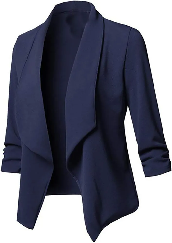 2023 Women Business Blazers Trendy Casual Cropped Blazer Jacket Petite Open Front Office Cardigan Stylish Womens Fall Coats