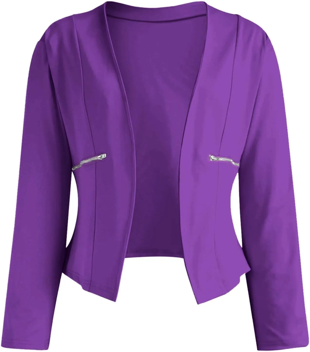 2023 Women Petite Blazers Trendy Casual Puff Sleeve Bolero Shrug Open Front Fall Cropped Suit Jackets Stylish Cardigan Coats