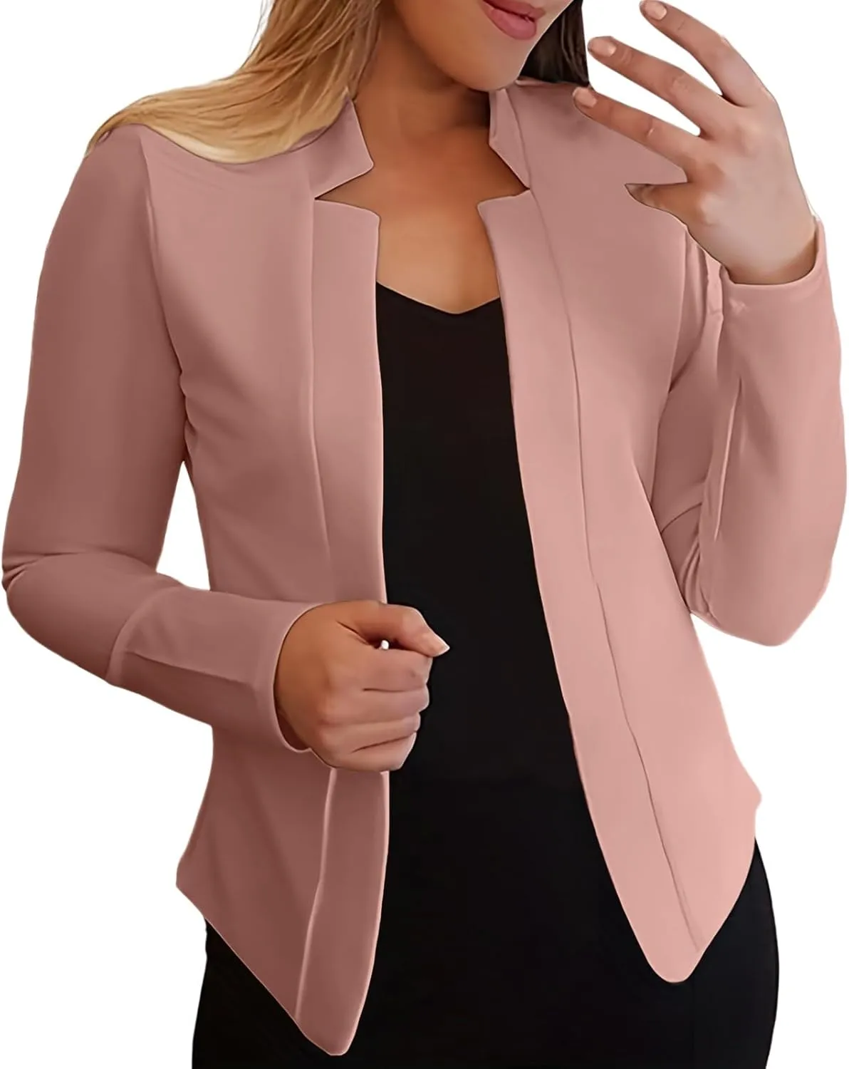 2024 Women Petite Blazer Dressy Casual Work Suit Jackets Cute Croppped Cardigan Lightweight Open Front Short Sport Coats