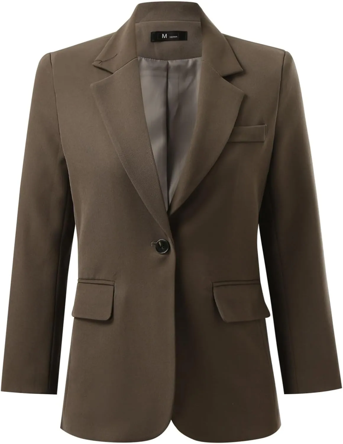 2024 Women's Casual Blazers Work Office Dressy Double Notch Lapel Suit Jackets Single Button Peplum Comfy Blazer Sport Coats