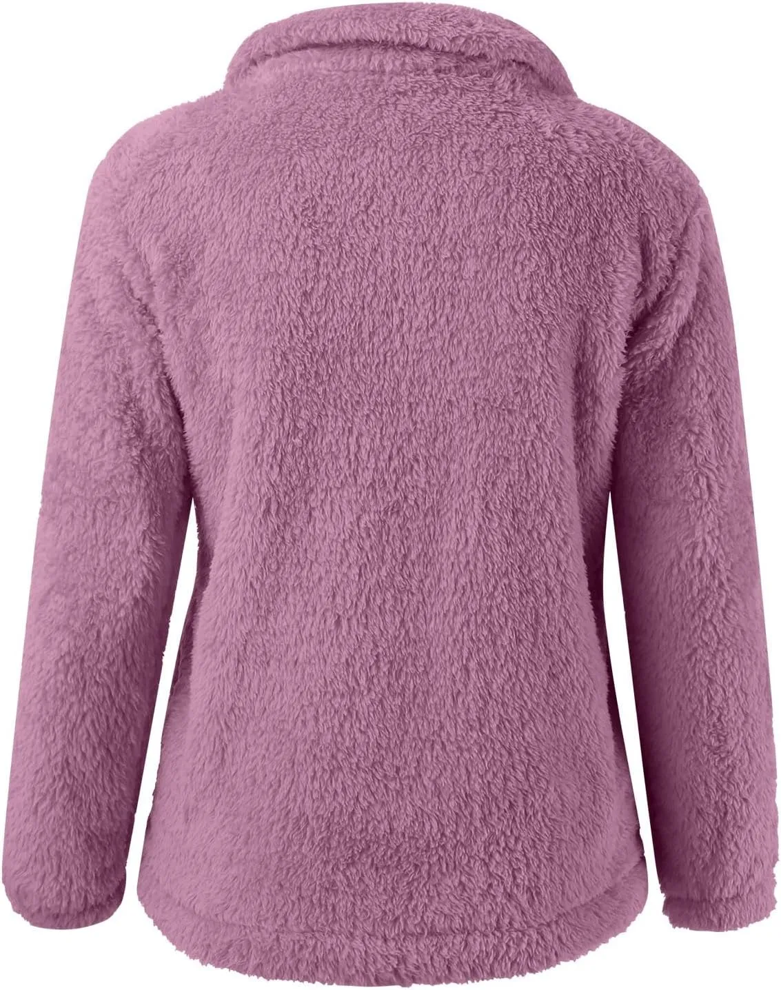 2024 Womens Fleece Jackets Winter Casual Fuzzy Coats Warm Plush Zipper Sweatshirt Dressy Loose Plus Size Outwear Trench Coat