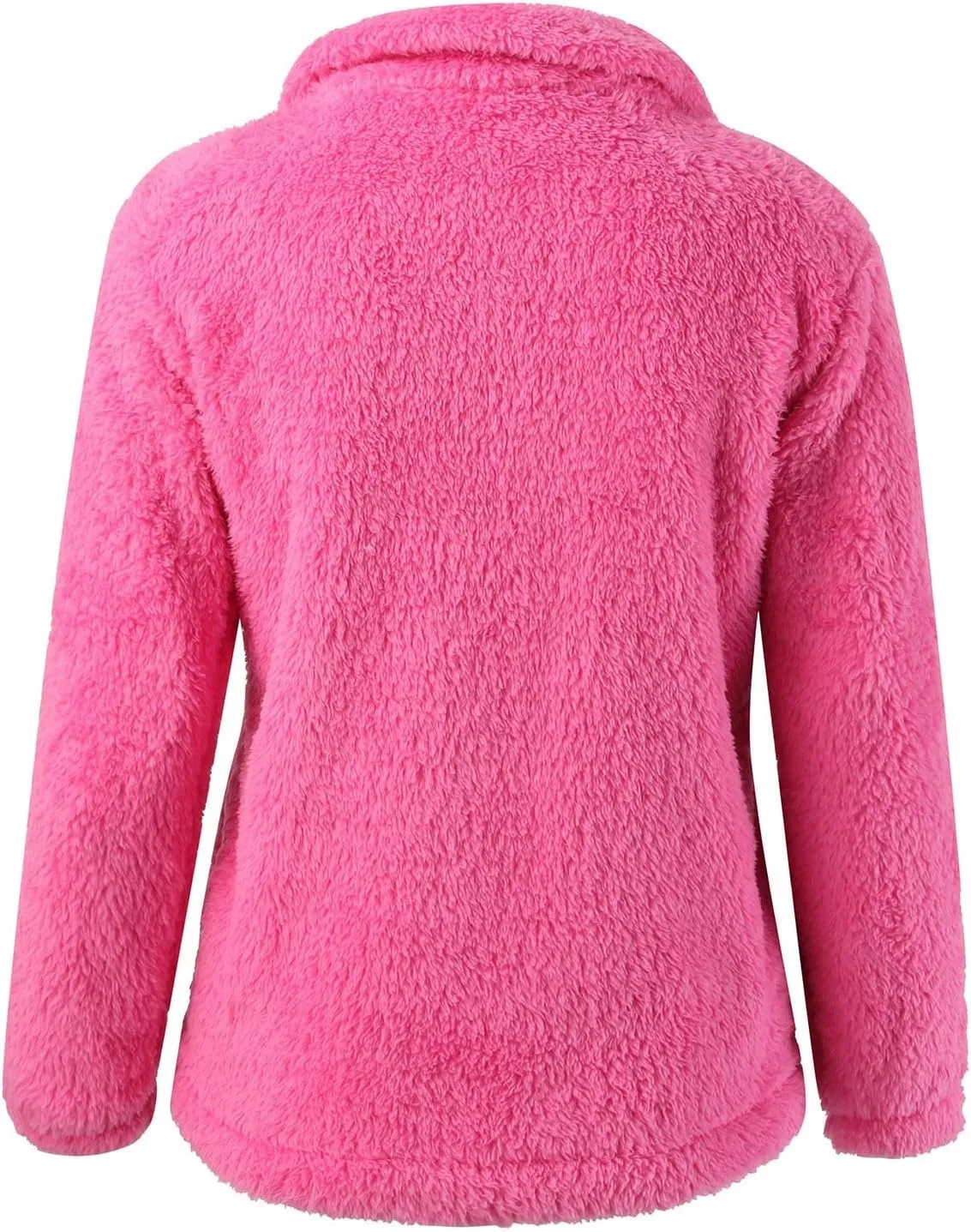 2024 Womens Fleece Jackets Winter Casual Fuzzy Coats Warm Plush Zipper Sweatshirt Dressy Loose Plus Size Outwear Trench Coat