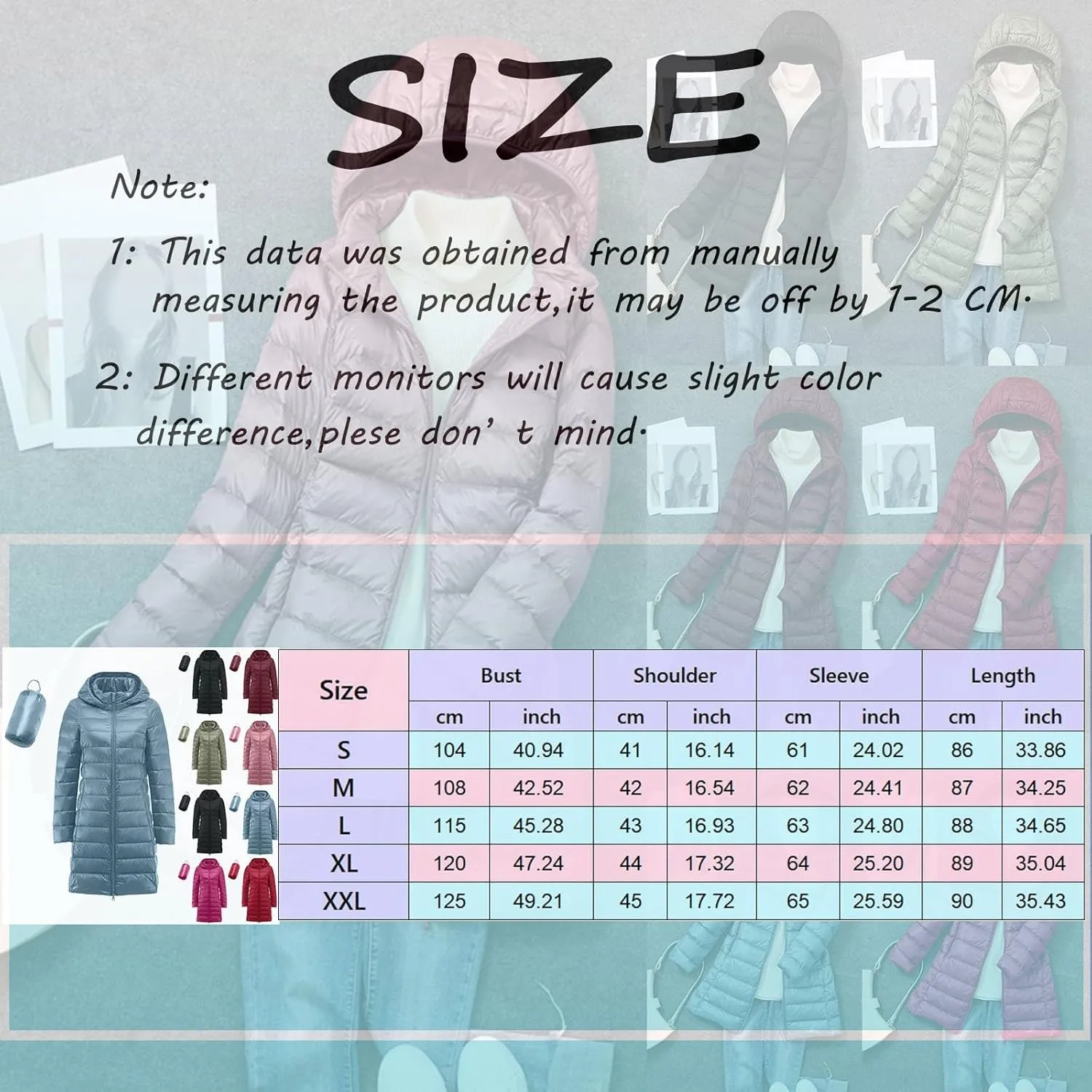 2024 Women's Hooded Packable Puffer Jackets Winter Lightweight Warm Down Coats Trendy Slim Fit Windproof Duck Down Outwear