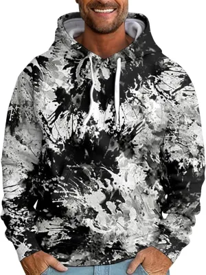 2025 Fashion Hoodies for Men Long Sleeve Workout Athletic Sweatshirt Casual Printing Hooded Pullover Tops with Pocket