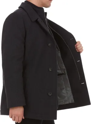 Adam Baker Men's Wool Coat | Classic Fit, Single-Breasted Overcoat | Big and Tall Winter Coats for Men | Wool Blend Jacket
