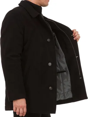 Adam Baker Men's Wool Coat | Classic Fit, Single-Breasted Overcoat | Big and Tall Winter Coats for Men | Wool Blend Jacket