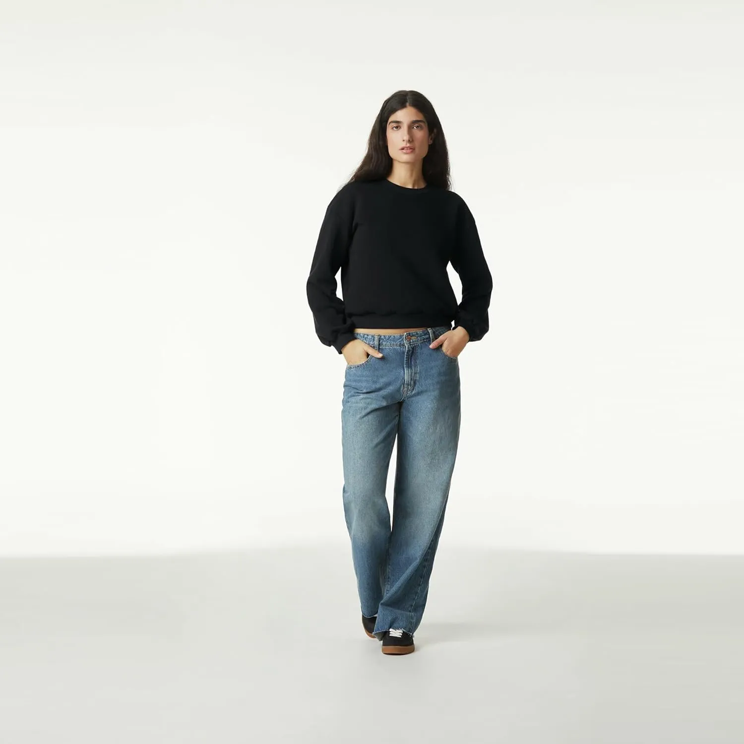 American Apparel Women's ReFlex Fleece Crewneck Sweatshirt, GRF494AA