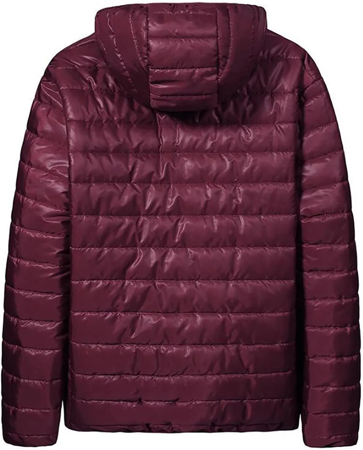 BIFUTON Men's Lightweight Puffer Down Jackets Detachable Zipper Hoodies Winter Coat Cotton Padded Coat for Travel Ski Jackets