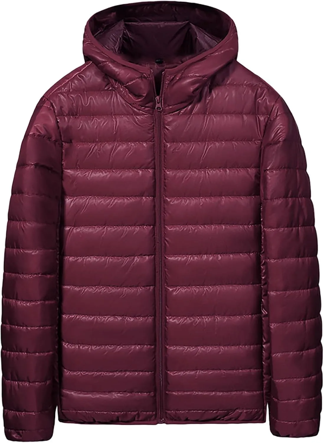 BIFUTON Men's Lightweight Puffer Down Jackets Detachable Zipper Hoodies Winter Coat Cotton Padded Coat for Travel Ski Jackets