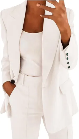 Blazers for Women Business Casual Long Sleeve Lapel Work Jackets Lightweight Temperament Single Breasted Suit Jacket