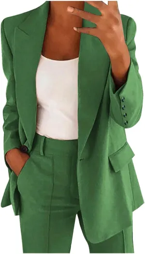 Blazers for Women Business Casual Long Sleeve Lapel Work Jackets Lightweight Temperament Single Breasted Suit Jacket