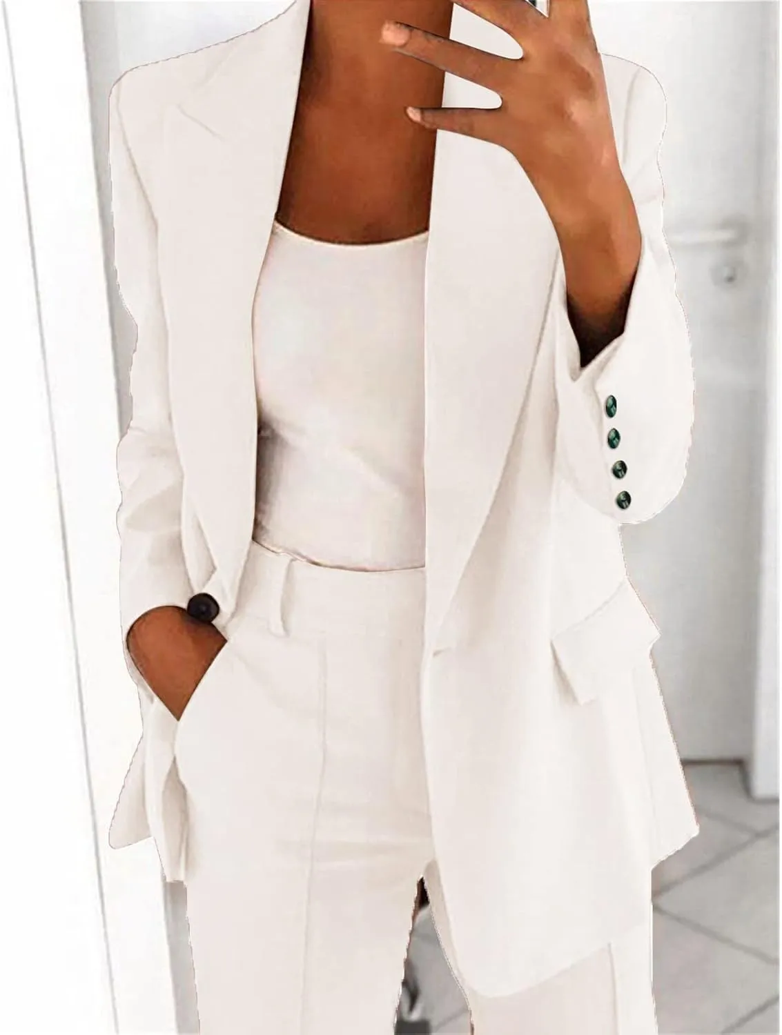Blazers for Women Business Casual Long Sleeve Lapel Work Jackets Lightweight Temperament Single Breasted Suit Jacket