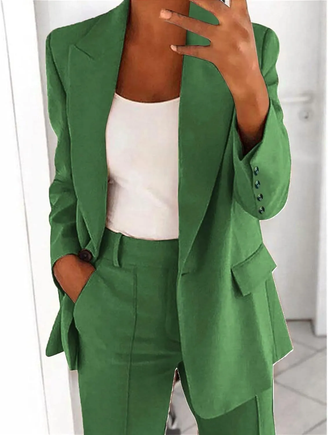 Blazers for Women Business Casual Long Sleeve Lapel Work Jackets Lightweight Temperament Single Breasted Suit Jacket