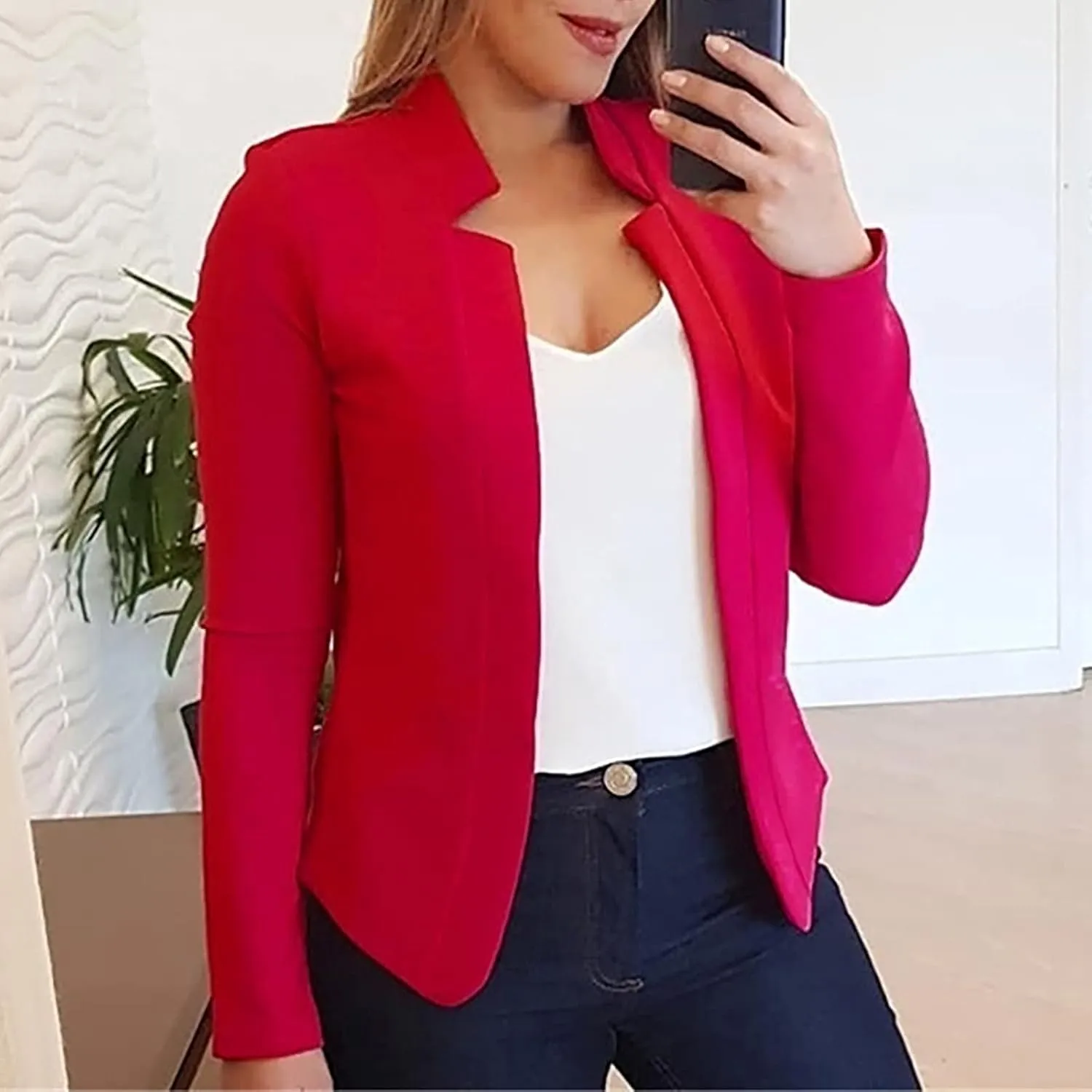 Blazers for Women Business Casual Long Sleeve Open Front Blazer Work Blazers for Office Casual Fall Cardigan Blazer