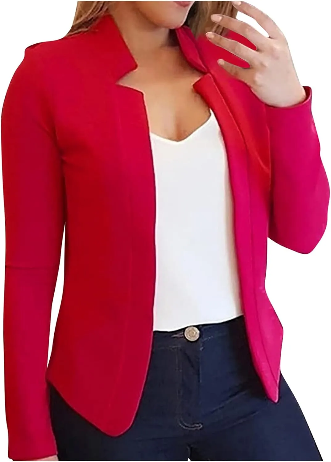 Blazers for Women Business Casual Long Sleeve Open Front Blazer Work Blazers for Office Casual Fall Cardigan Blazer