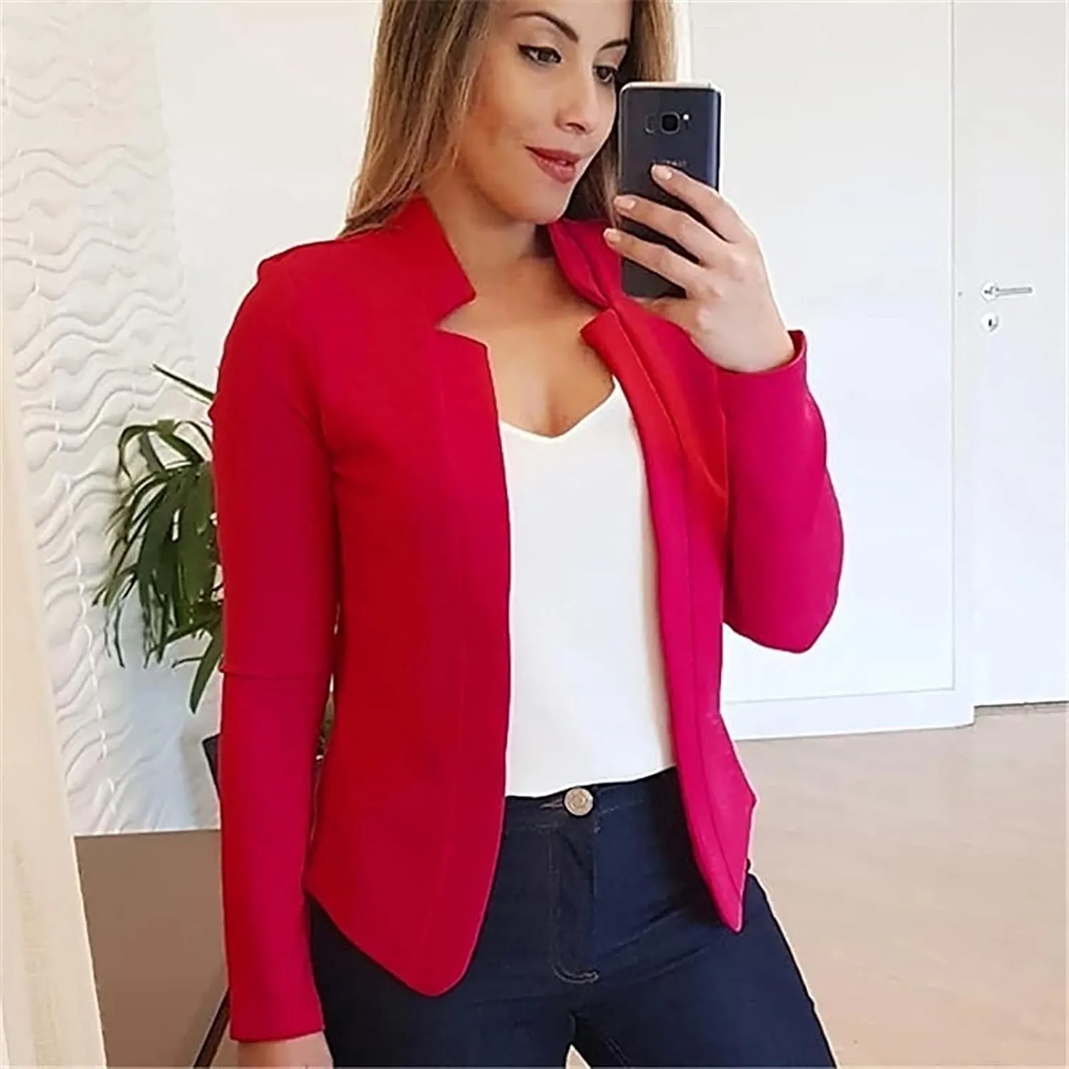 Blazers for Women Business Casual Long Sleeve Open Front Blazer Work Blazers for Office Casual Fall Cardigan Blazer