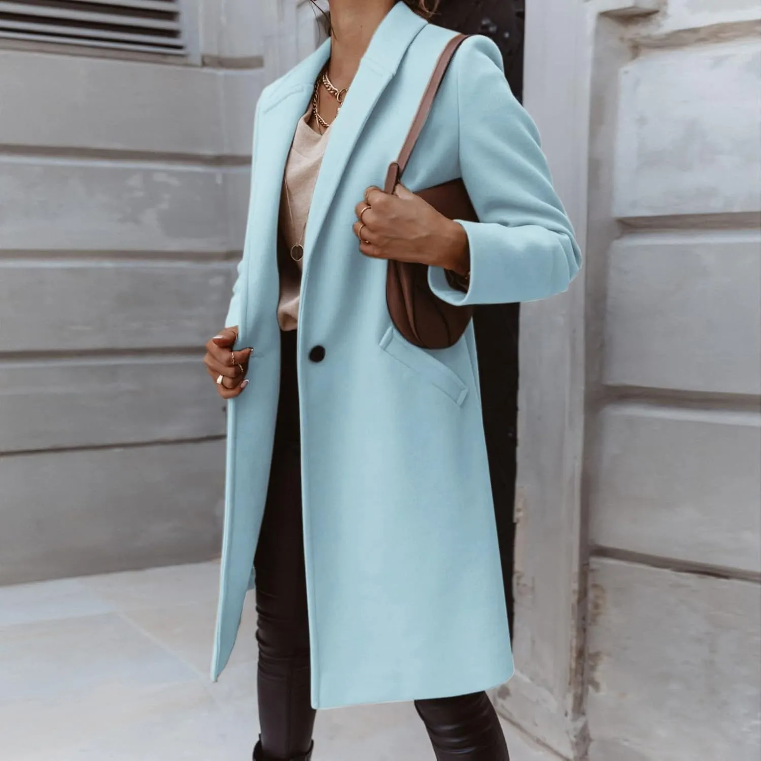 Blazers for Women Fall Fashion Single Breasted Overcoat Jacket Long Sleeve Open Front Cardigans Work Suit 2024 Blazer
