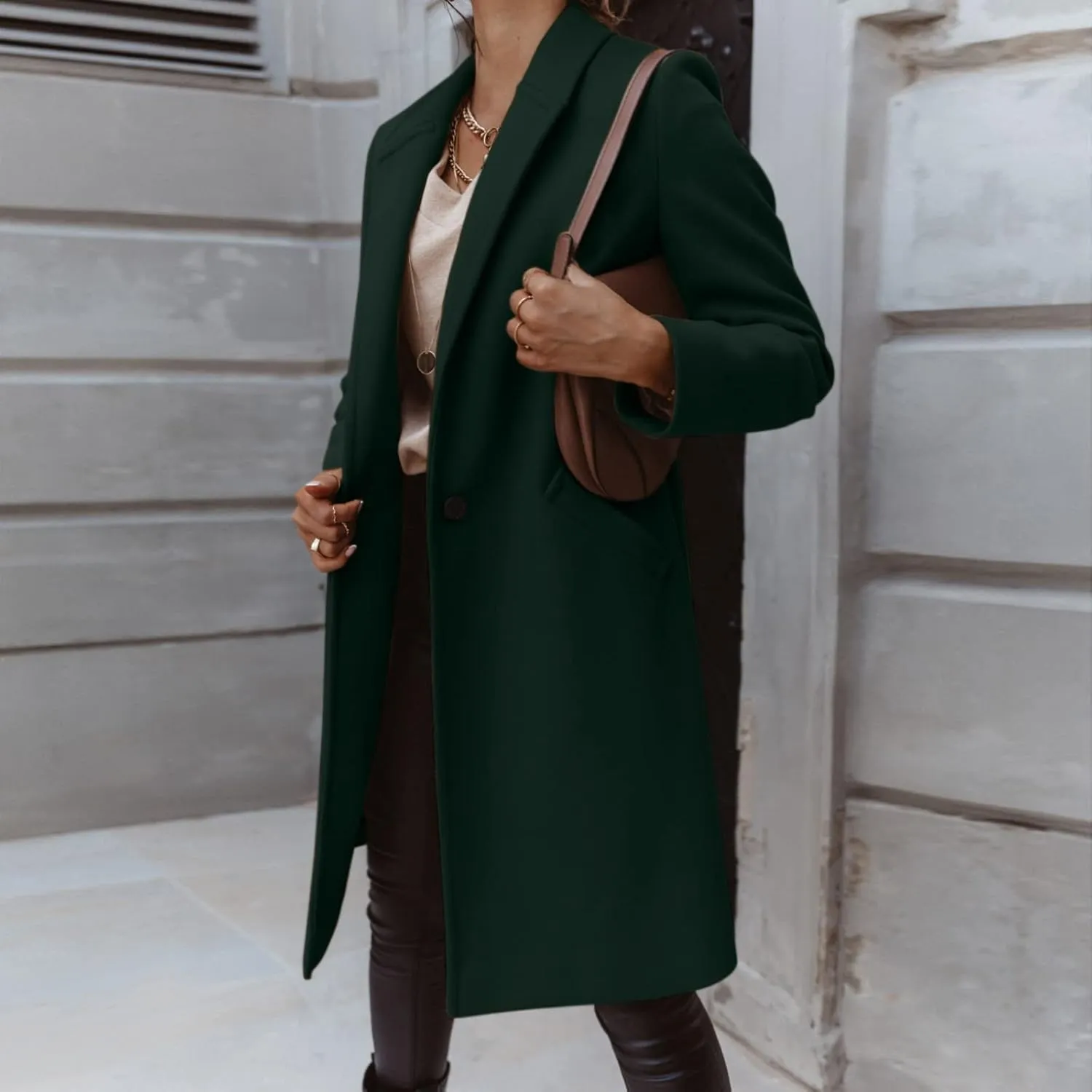 Blazers for Women Fall Fashion Single Breasted Overcoat Jacket Long Sleeve Open Front Cardigans Work Suit 2024 Blazer