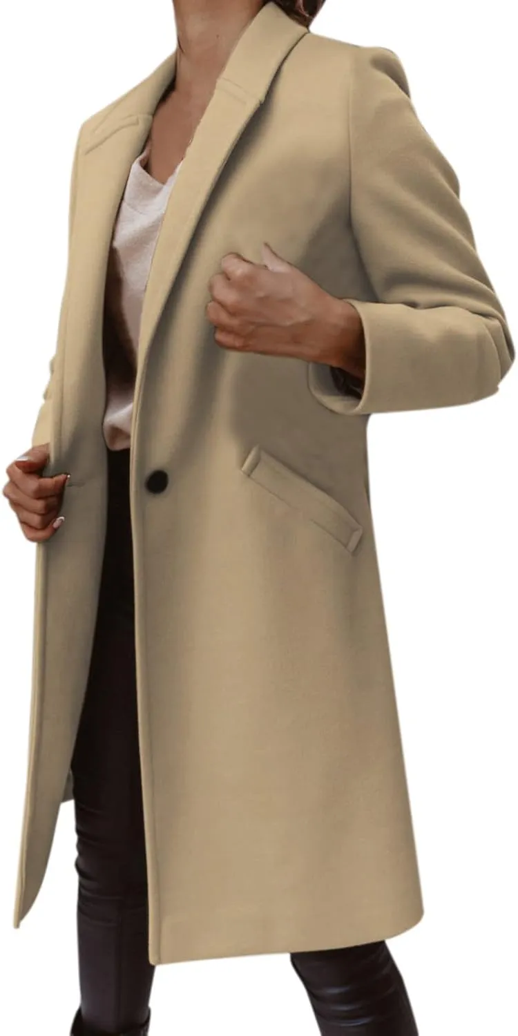 Blazers for Women Fall Fashion Single Breasted Overcoat Jacket Long Sleeve Open Front Cardigans Work Suit 2024 Blazer