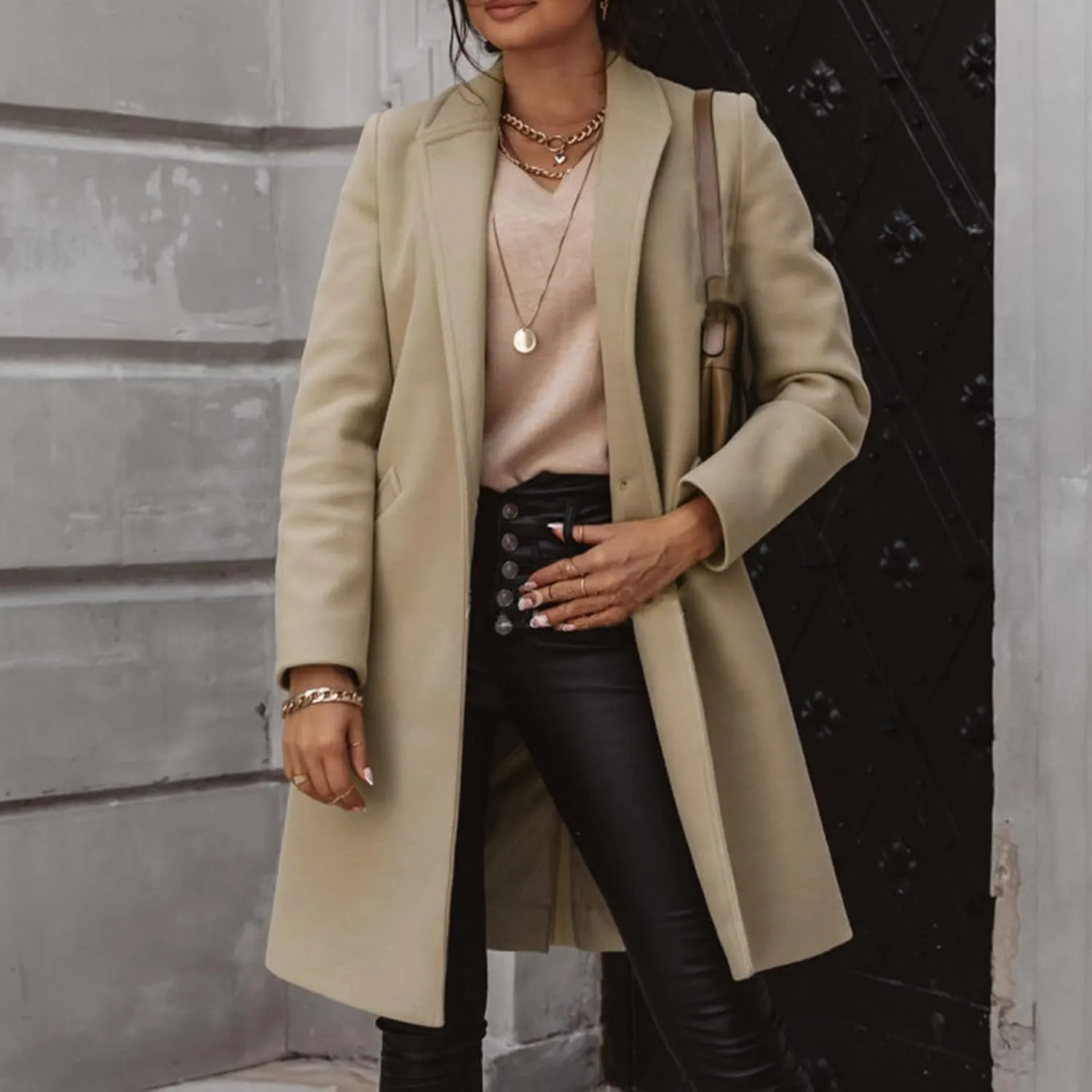 Blazers for Women Fall Fashion Single Breasted Overcoat Jacket Long Sleeve Open Front Cardigans Work Suit 2024 Blazer