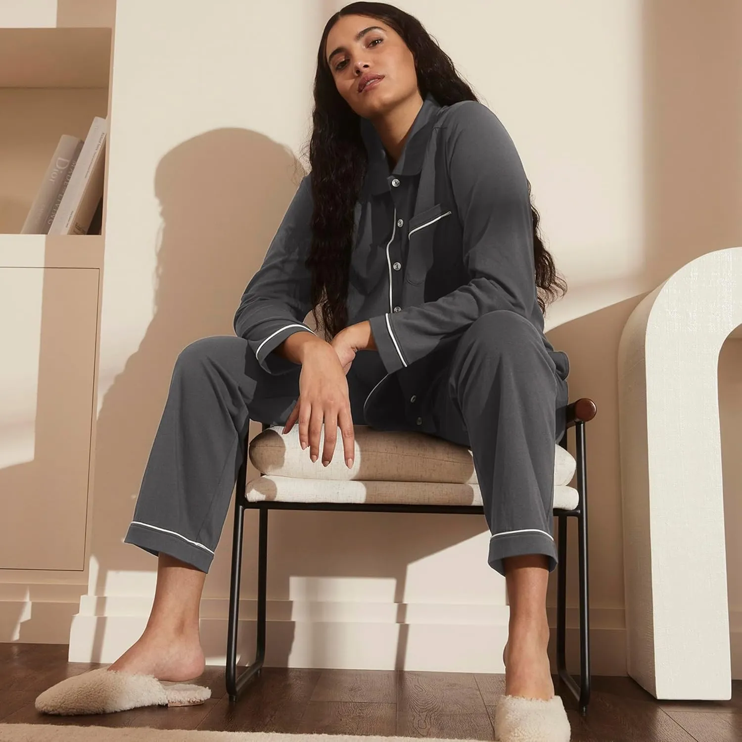 BOLL & BRANCH Women's Soft Knit Short Sleeve & Pants Pajama Set