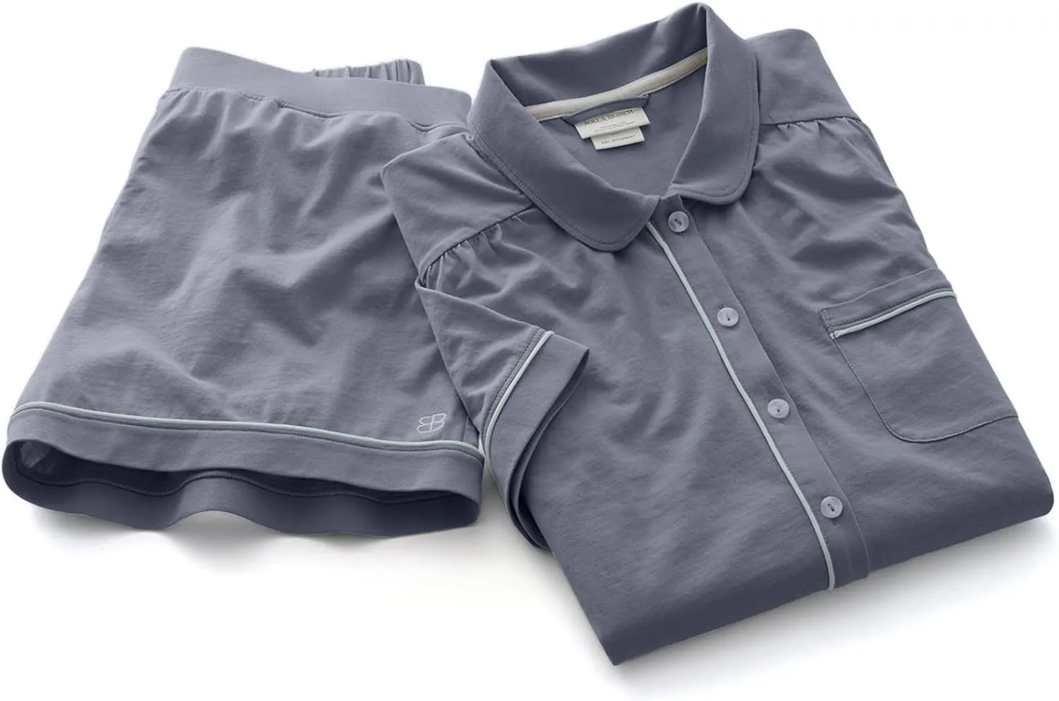 BOLL & BRANCH Women's Soft Knit Short Sleeve & Shorts Pajama Set