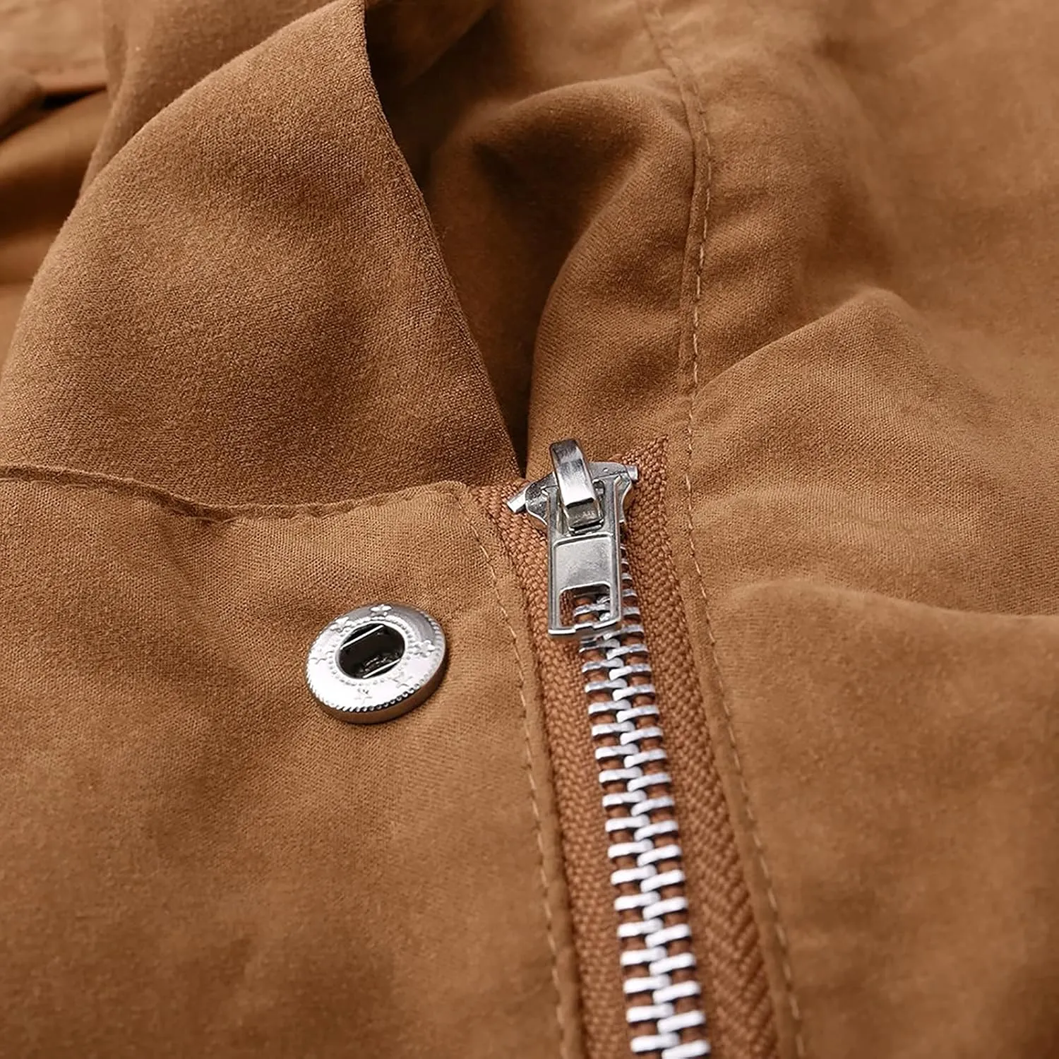 BOXIACEY Faux Leather Jacket Women Stylish 2025 Zipper Coats Classic Fit New Motorcycle Outerwear Fall Lapel Solid Tops