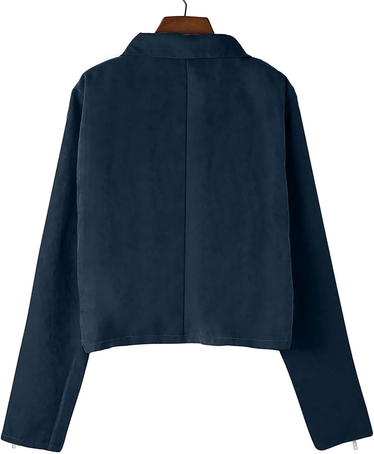 BOXIACEY Faux Leather Jacket Women Stylish 2025 Zipper Coats Classic Fit New Motorcycle Outerwear Fall Lapel Solid Tops