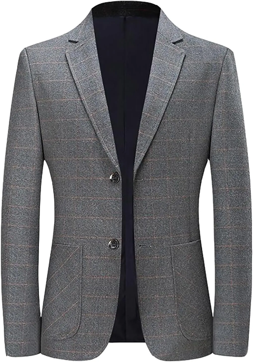 Casual Business Blazer for Men Two Botton Slim Fit Plaid Suit Jacket Unlined Lightweight Formal Daily Sport Coats