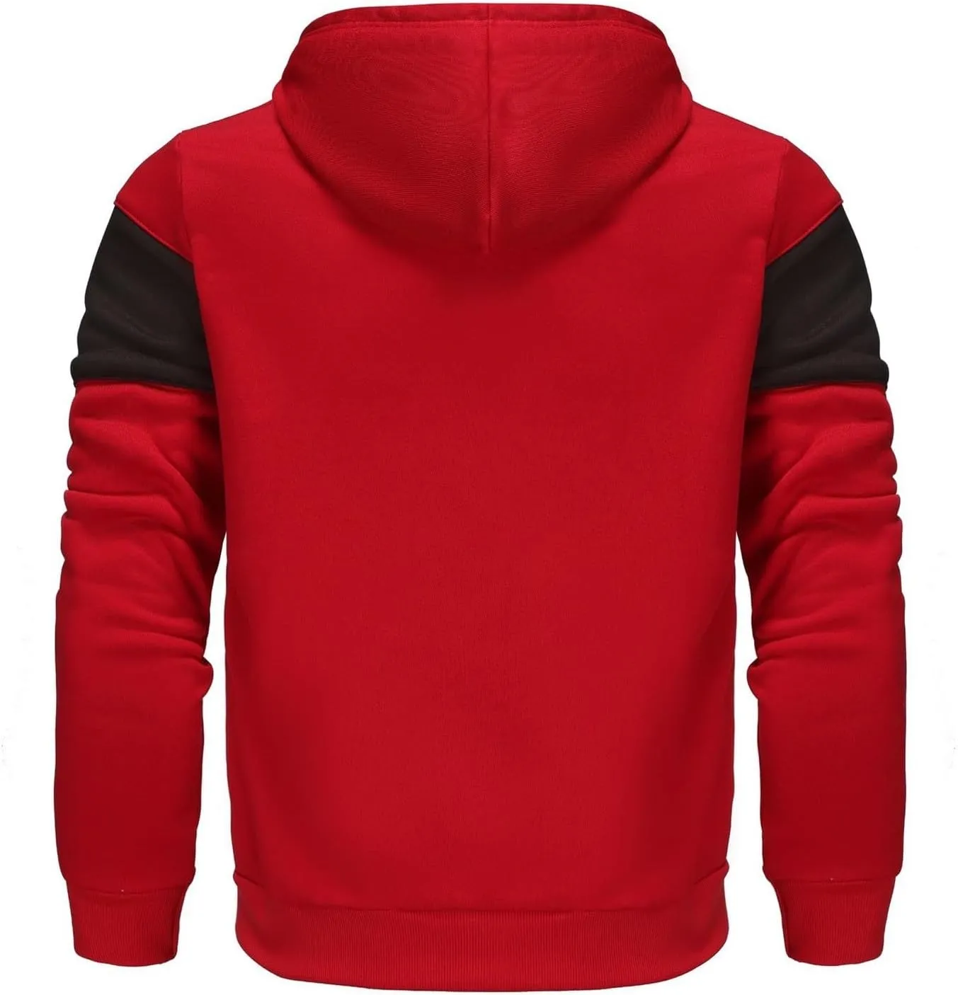 Casual Full Zip Hoodies for Men Long Sleeve Drawstring Hooded Jackets Color Block Workout Sweatshirt Top with Pockets