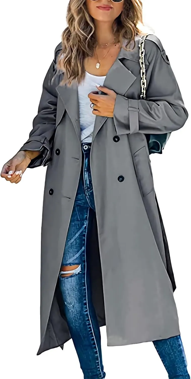 Casual Oversized Fashion Winter Coat Lapel Womens Long Outwear Women'S Coat Oversized Windproof Short Trench Coat