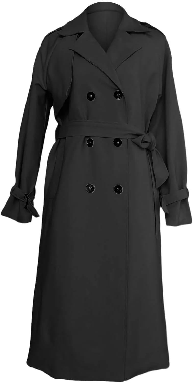 Casual Oversized Fashion Winter Coat Lapel Womens Long Outwear Women'S Coat Oversized Windproof Short Trench Coat
