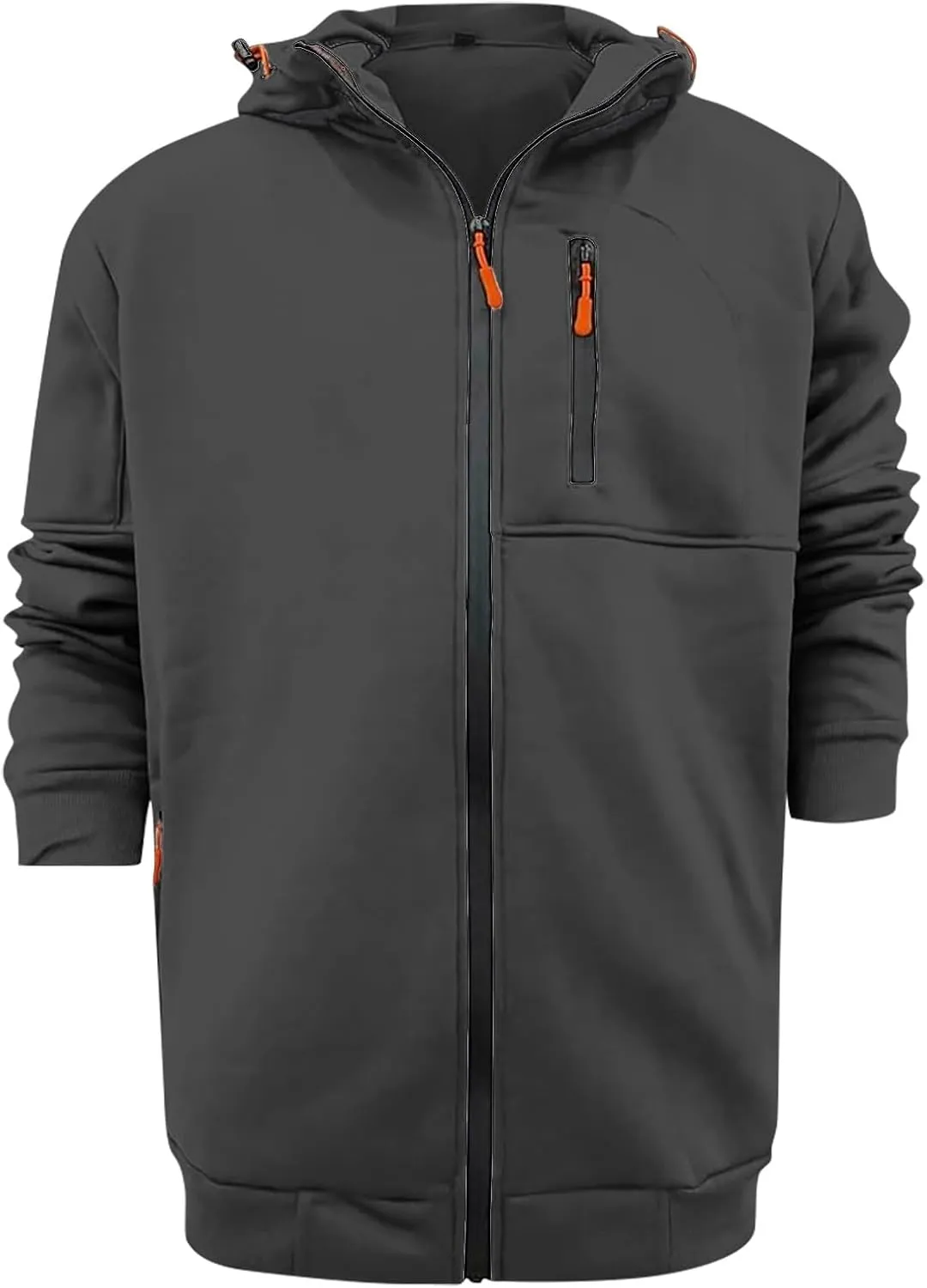 Casual Workout Hoodies for Men Full Zip Slim Fit Long Sleeve Hooded Sweatshirt Running Sports Athletic Track Jackets
