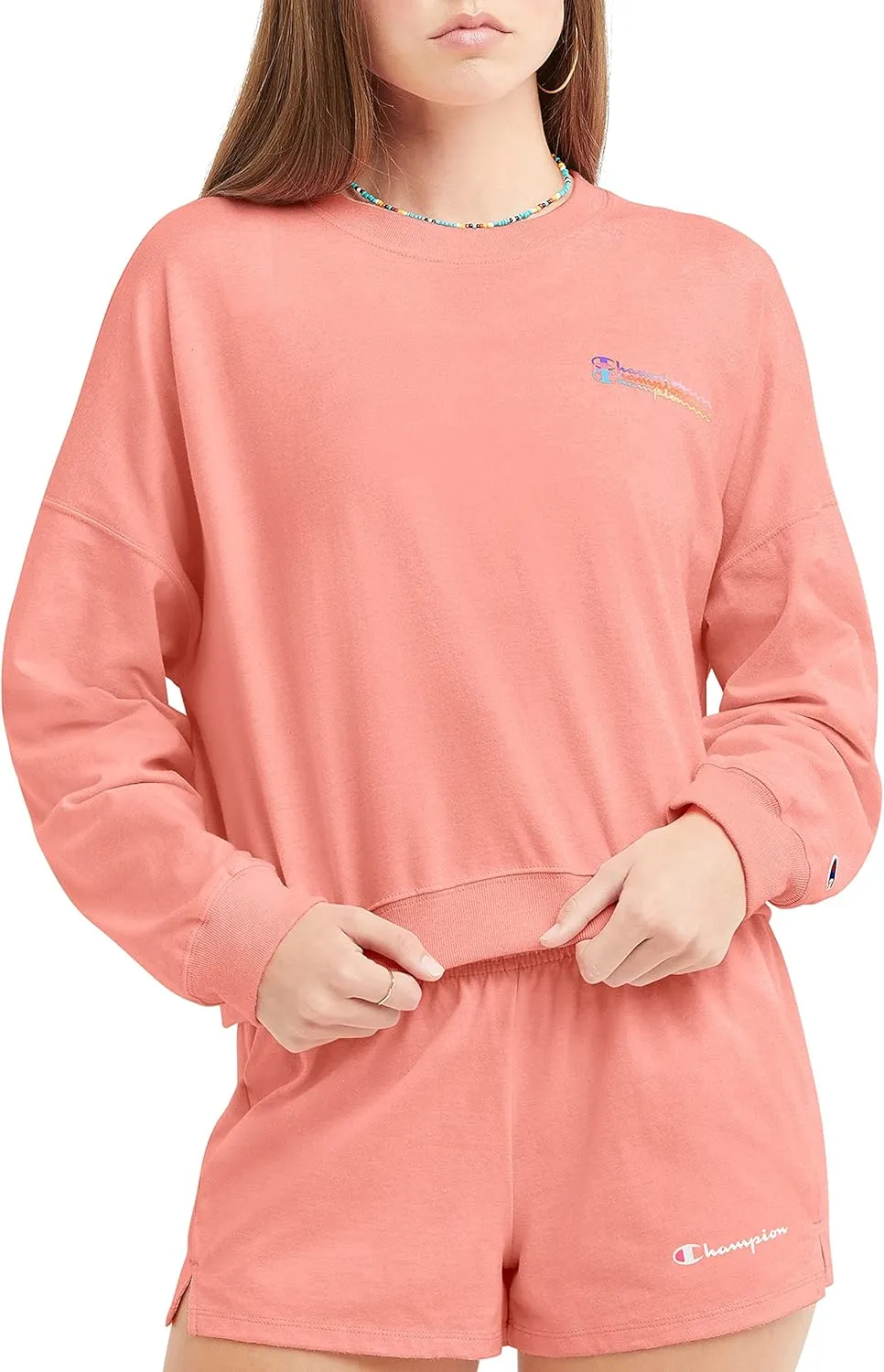 Champion Sweatshirt, Midweight Tee Shirt Hoodie for Women, Graphic