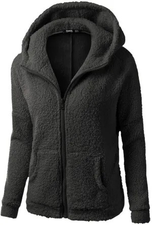 ChicCrate Women's Classic-Fit Soft Fleece Jacket Lightweight Coat Casual Zip Up Sherpa Lined Hoodie Sweatshirt Cozy Outerwear