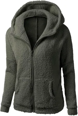 ChicCrate Women's Classic-Fit Soft Fleece Jacket Lightweight Coat Casual Zip Up Sherpa Lined Hoodie Sweatshirt Cozy Outerwear