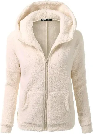 ChicCrate Women's Classic-Fit Soft Fleece Jacket Lightweight Coat Casual Zip Up Sherpa Lined Hoodie Sweatshirt Cozy Outerwear