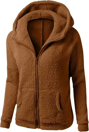 ChicCrate Women's Classic-Fit Soft Fleece Jacket Lightweight Coat Casual Zip Up Sherpa Lined Hoodie Sweatshirt Cozy Outerwear