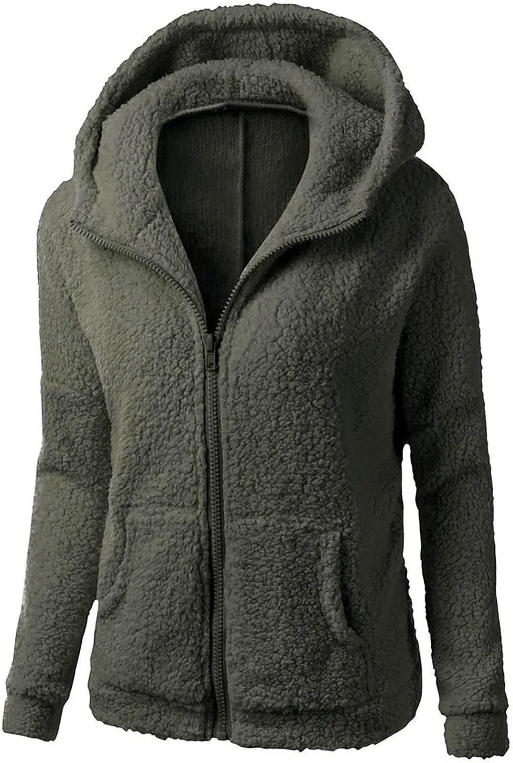 ChicCrate Women's Classic-Fit Soft Fleece Jacket Lightweight Coat Casual Zip Up Sherpa Lined Hoodie Sweatshirt Cozy Outerwear
