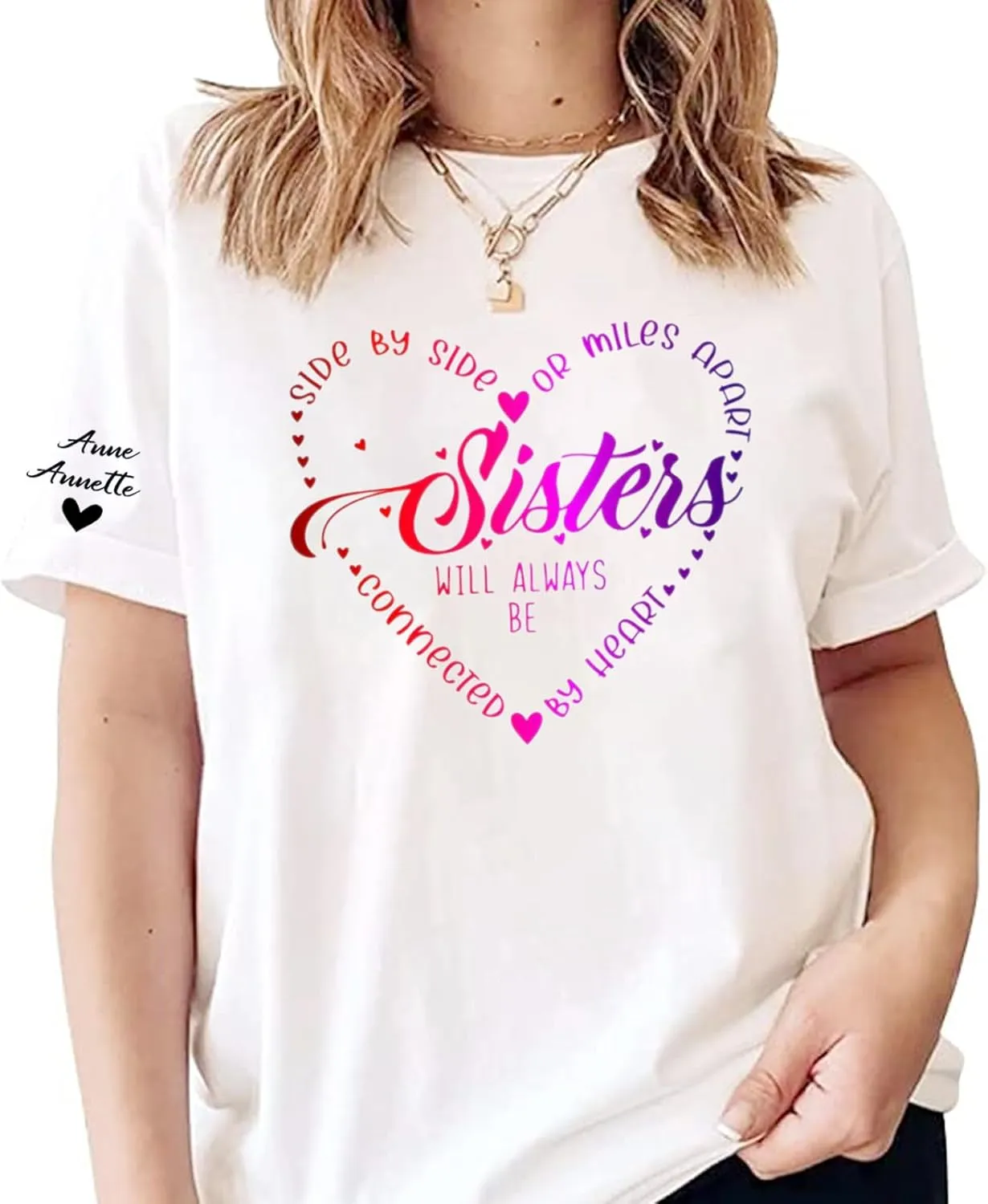 Chillever Personalized Embroidered Sisters Hoodie, Personalized Sister Embroidered Hoodie, Sisters Matching Hoodies