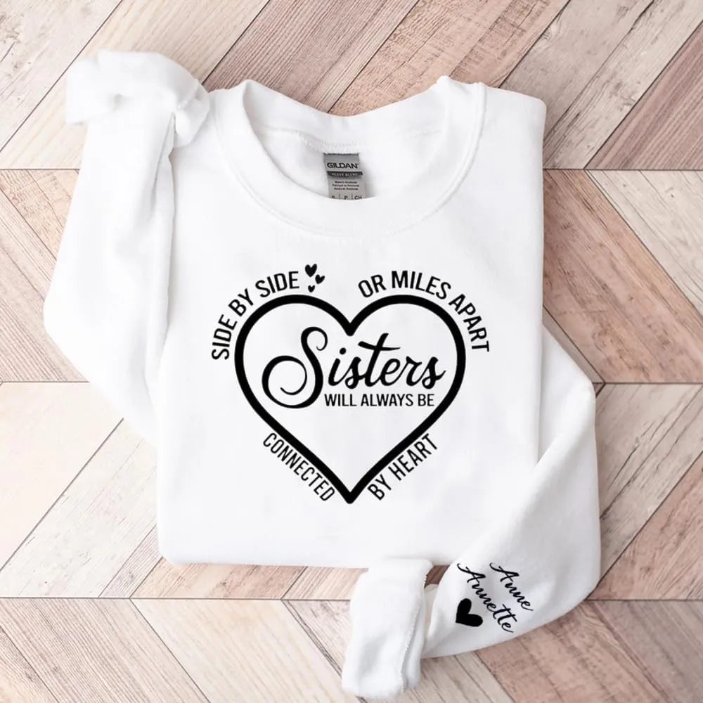 Chillever Personalized Embroidered Sisters Hoodie, Personalized Sister Embroidered Hoodie, Sisters Matching Hoodies