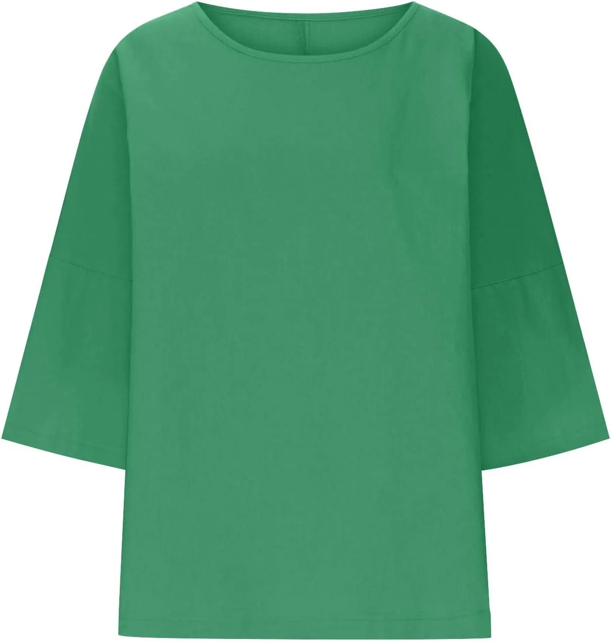 Cotton Tshirts for Women Casual Linen Tops Loose Fit Half Sleeve Plain Shirts Soft Crewneck Summer Cotton Linen Tops