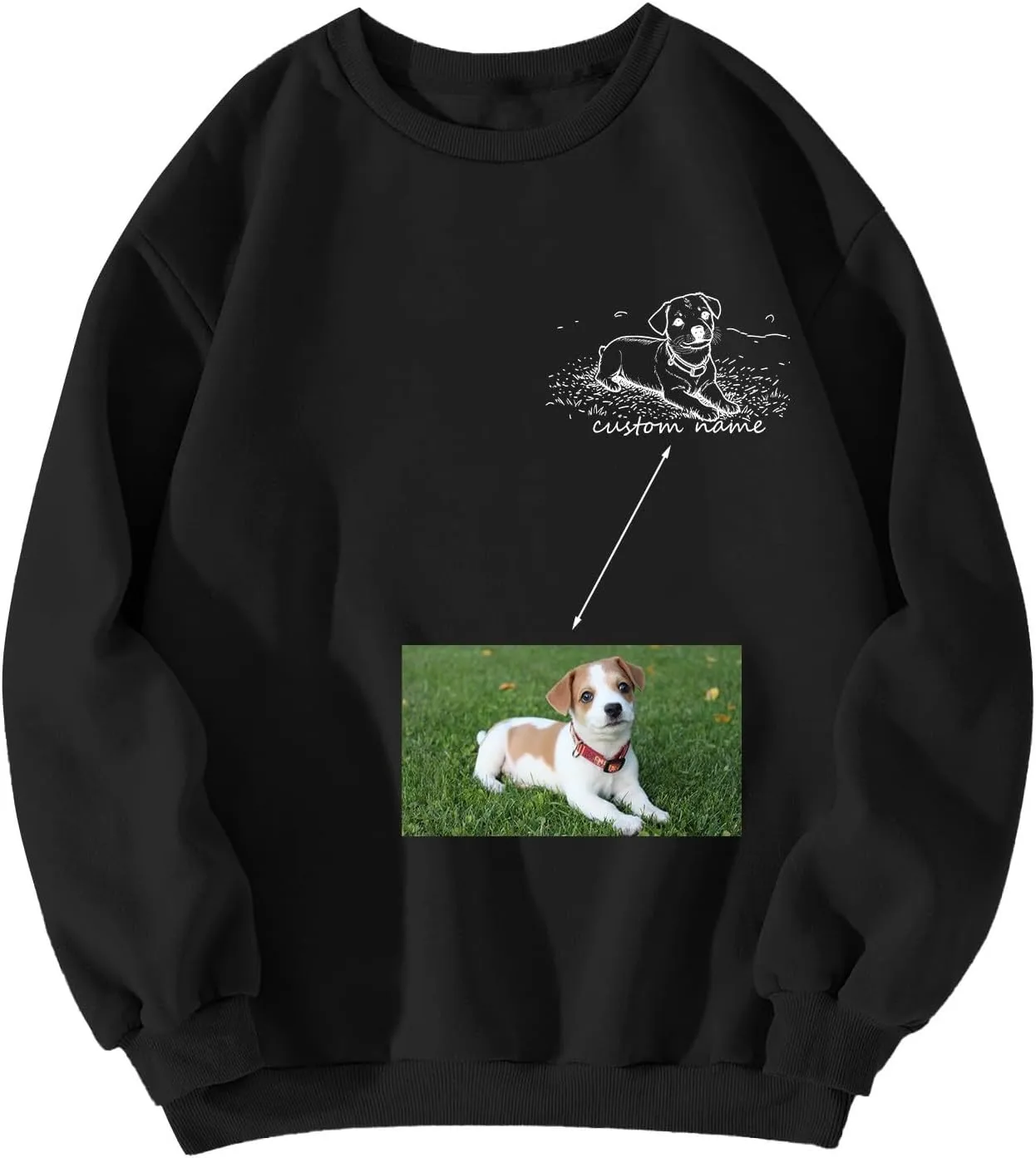 Custom Dog Mom Sweatshirt Women Personalized Pet Portrait Sweatshirts Design Your Own Casual Crewneck Pullover Tops