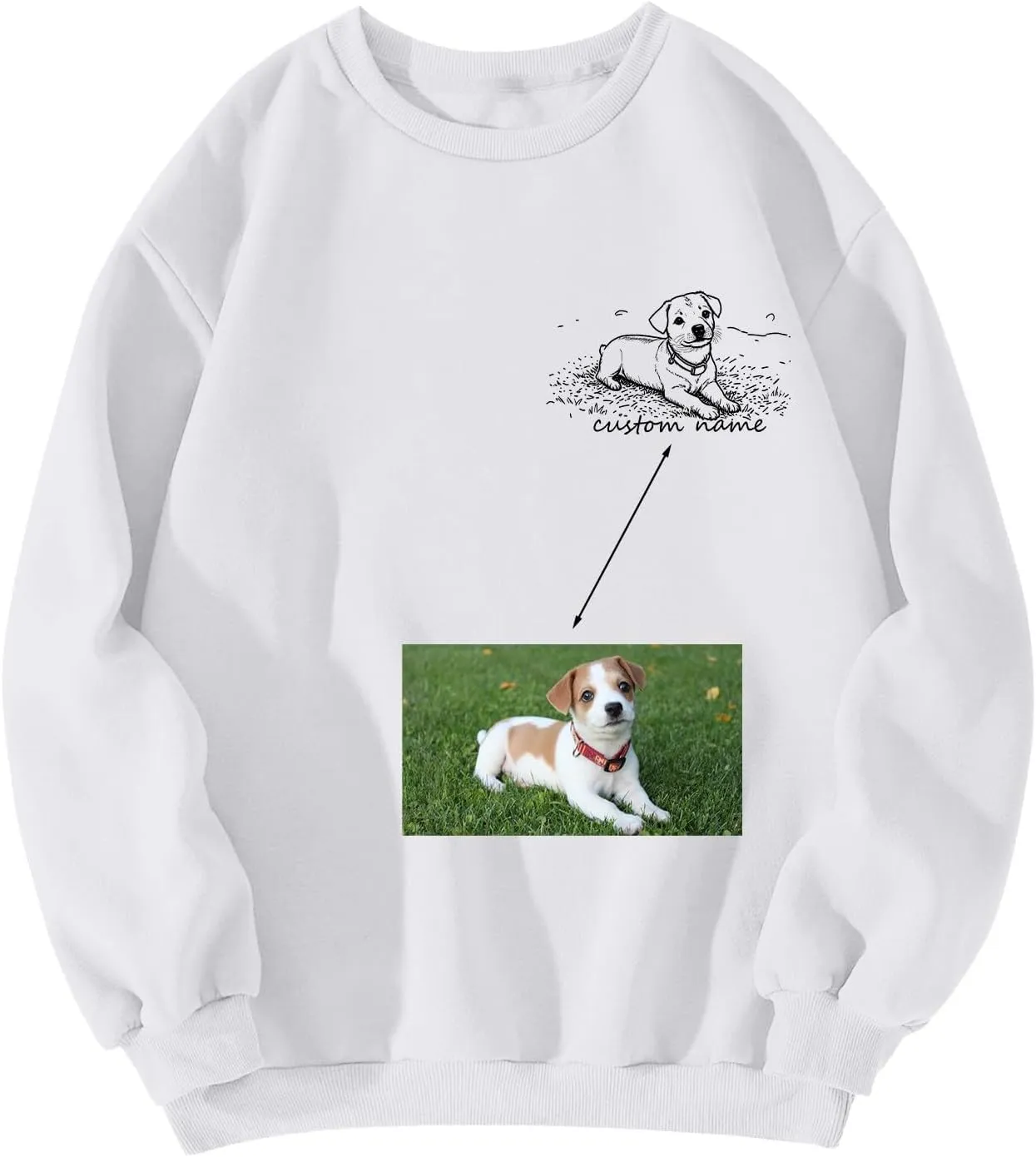 Custom Dog Mom Sweatshirt Women Personalized Pet Portrait Sweatshirts Design Your Own Casual Crewneck Pullover Tops