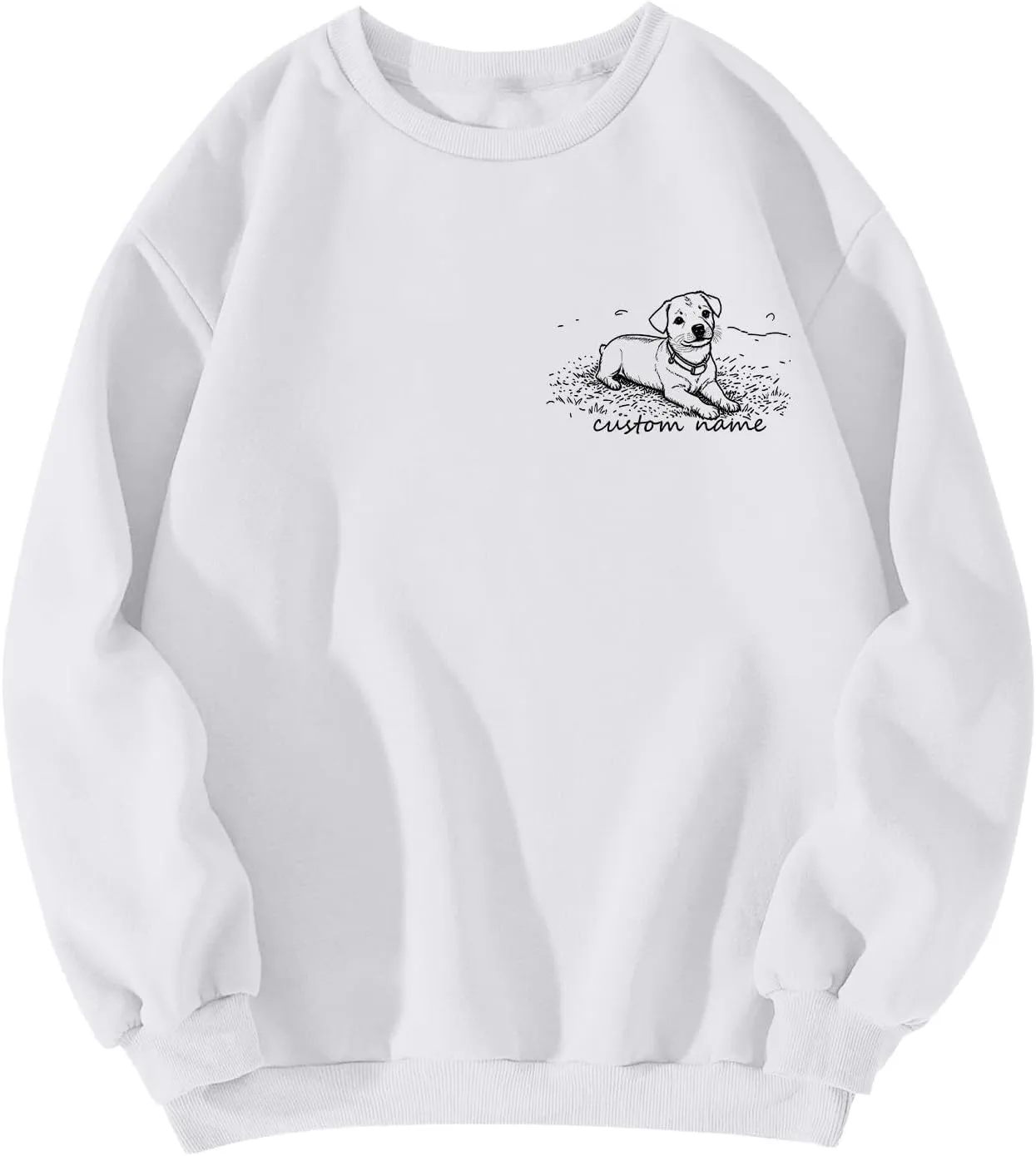 Custom Dog Mom Sweatshirt Women Personalized Pet Portrait Sweatshirts Design Your Own Casual Crewneck Pullover Tops