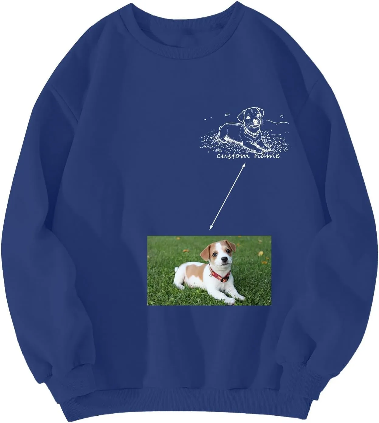 Custom Dog Mom Sweatshirt Women Personalized Pet Portrait Sweatshirts Design Your Own Casual Crewneck Pullover Tops