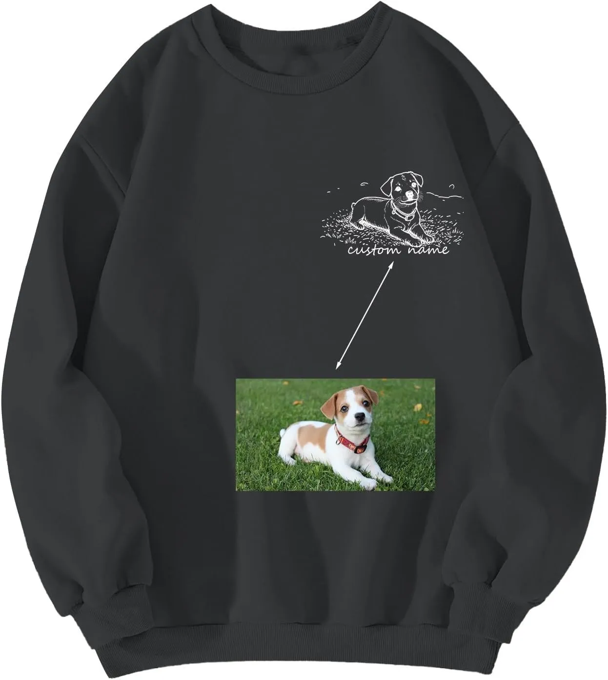 Custom Dog Mom Sweatshirt Women Personalized Pet Portrait Sweatshirts Design Your Own Casual Crewneck Pullover Tops