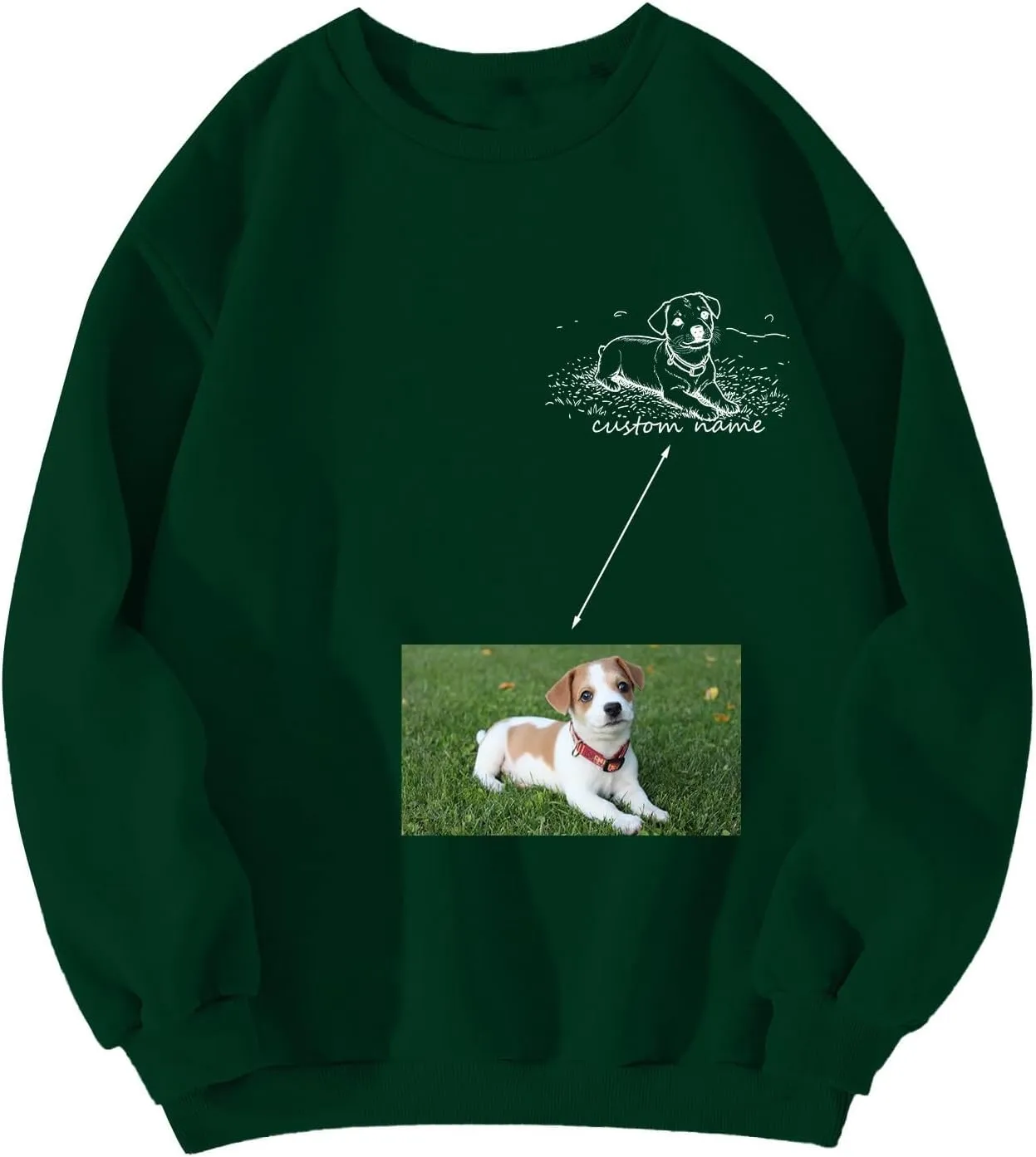 Custom Dog Mom Sweatshirt Women Personalized Pet Portrait Sweatshirts Design Your Own Casual Crewneck Pullover Tops