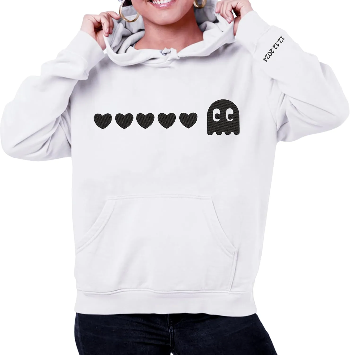 Custom Embroidered Couple Hoodies, Matching Hoodies, I Love My Girlfriend/Boyfriend, Gift for Valentines, Christmas
